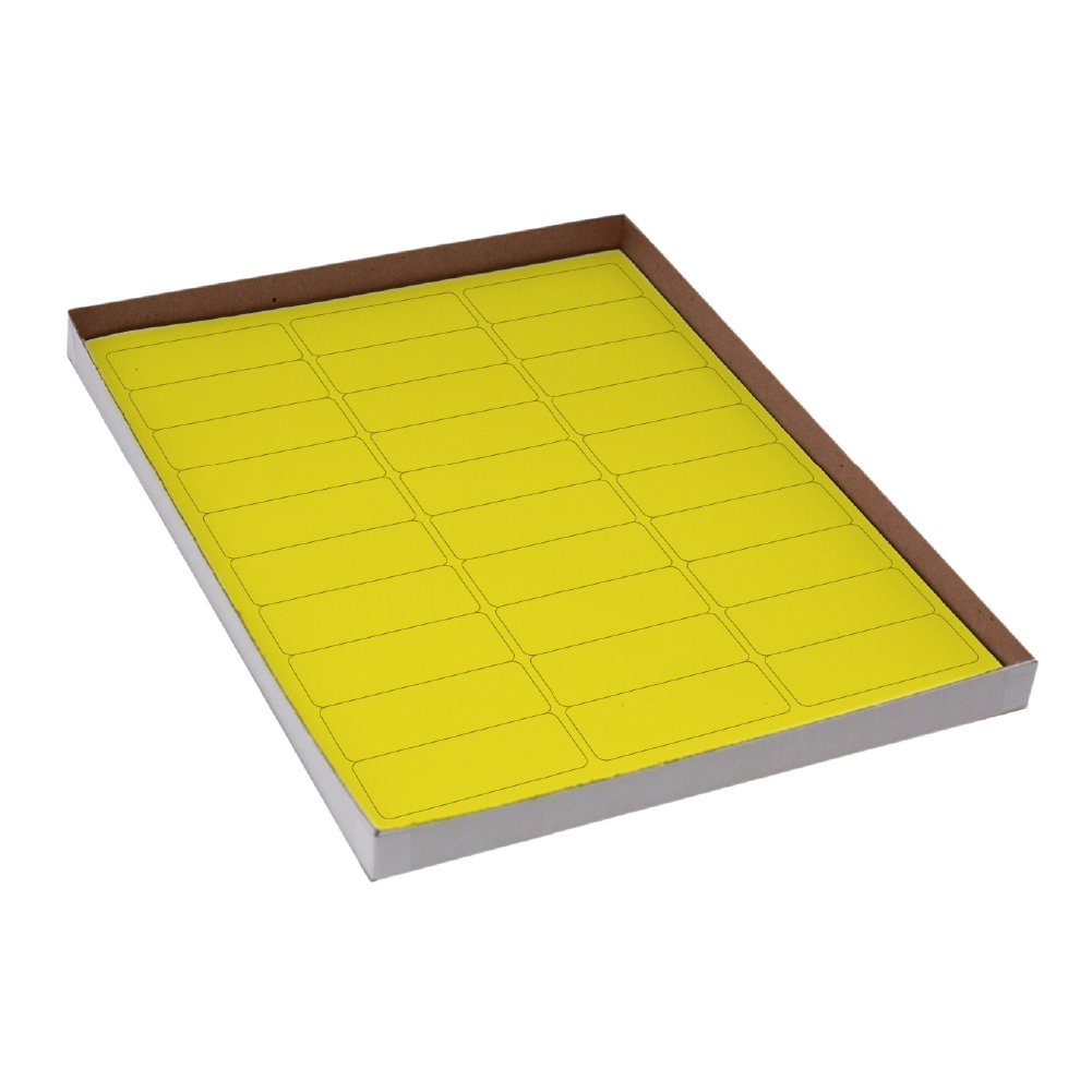 Globe Scientific Label Sheets, Cryo, 67x25mm, for Racks and Boxes, 20 Sheets, 30 Labels per Sheet, Yellow Image